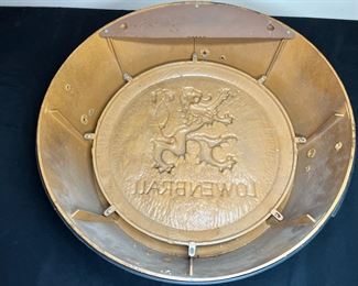Vintage Lowenbrau Round Plastic Keg Barrel Sign