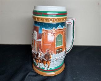 2 NIB Budweiser Holiday Steins & More