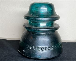 3 Vintage Blue Glass Hengingray 42 Insulators