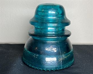 3 Vintage Blue Glass Hengingray 42 Insulators
