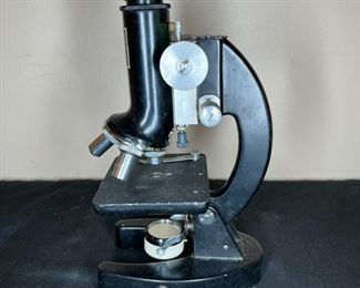 2 Vintage Microscopes In Original Wooden Boxes