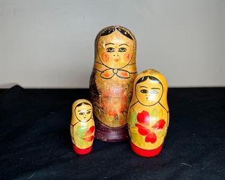 Vintage Cat, Russian, & Turkish Nesting Dolls