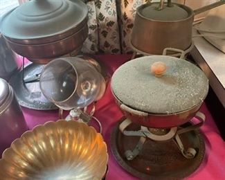 Large selection of copper items.