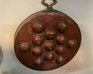 Antique copper egg pot.