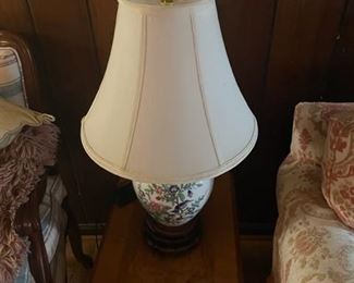 Small floral lamp.