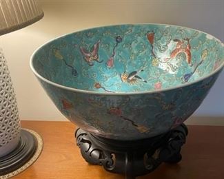 Hand-painted Chinoiserie bowl.