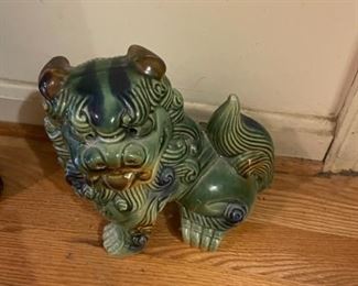 Pair of Shisa foodogs.