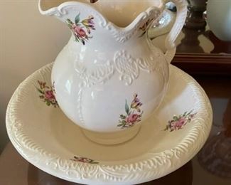 Pitcher and bowl.