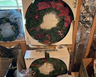 Holiday wreaths.