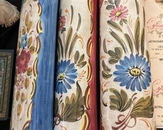 Hanging porcelain bases.