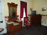 marble top dresser, Empire chair and chest