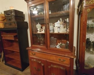 French provincial hutch display cabinet