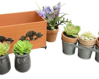 Faux Succulents and Decorative Box