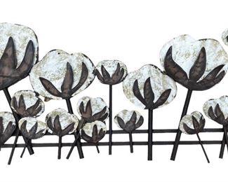 Cotton Boll Metal Wall Hanging