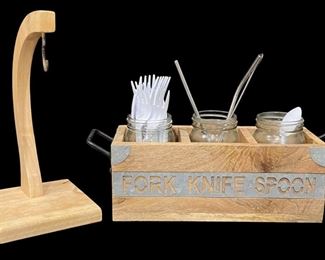 Wood Utensil Holder and Banana Holder
