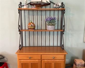 Bakers Rack with Maple Cabinet/Shelves