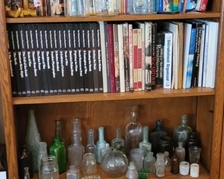 Antique and vintage bottle collection and history books