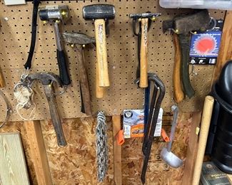mallets, hammers, ax 