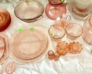 vintage pink depression glass 