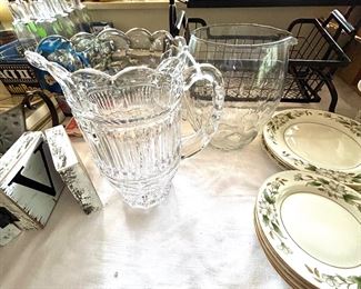 lovely cut lead crystal water pitcher 