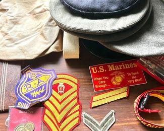 US Marines badges and hats 