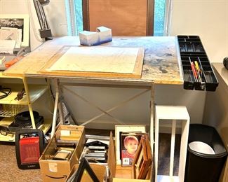 drafting table, fries 