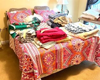 full metal bed , linens 