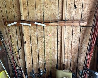 lots of fishing rods 