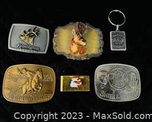 wvintage 1970s smith wesson brass belt buckles and remington country bubckles and more4391 t