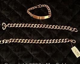 wvintage copper chain linked bracelets 3 items4381 t