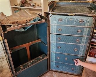 Antique 1930's Hartmann Wardrobe Trunk. Good condition and wonderful! Yum! Yum!