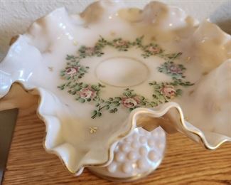 Fenton Ruffled Milkglass