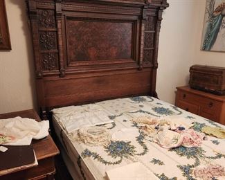 Antique Victorian Eastlake Headboard/Footboard. Double Bed size. 