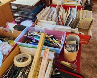 Lots of stationery items. 