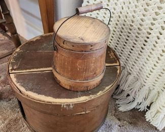 Antique Cheese Box on Bottom.  