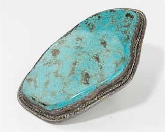 Lot 400 - 
Jewelry HUGE Silver Turquoise Cuff Bracelet