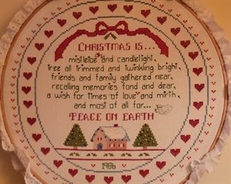 Christmas needlepoint sampler