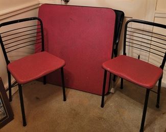 Vintage folding table and chairs