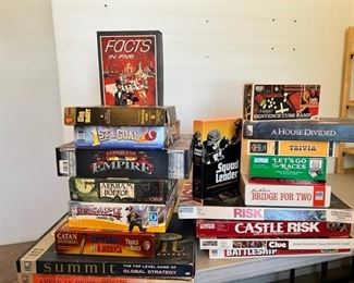 So many games - Castle Risk, Empire, A House Divided, Vintage Horse Racing Game