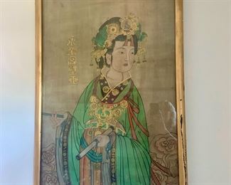 Bixia Yuanjun Asian Silk Painting
