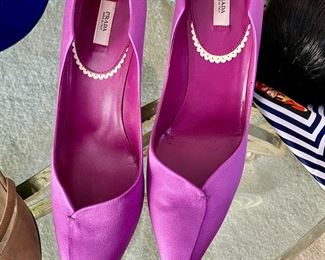 Prada Fuchsia Satin Pumps