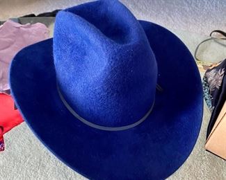 Blue Felt Cowboy Hat