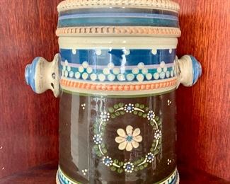 Pottery Lidded Canister with Handles