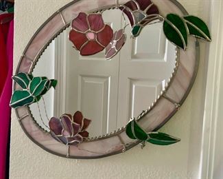 Stained Glass Floral Design Mirror