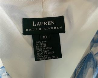 Ralph Lauren Size 10 White and Blue Floral Dress