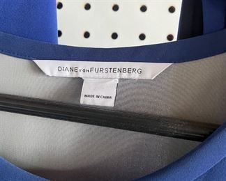 Dian Von Furstenberg Blue Short Sleeve Blouse