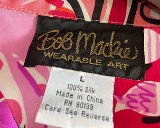 Bob Mackie 100% Silk Button Up Blouse Size Large
