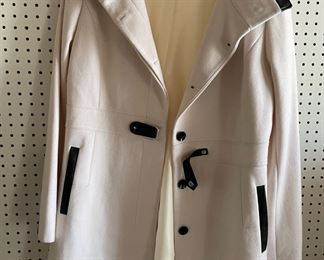 Via Spiga White Wool Coat Size 14
