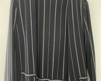Escada Black with White Stripes- Matching Blazer & Blouse