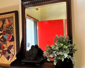 Mahogany Wall Mirror with Drawer